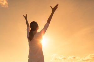 woman rising vibration